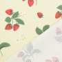 Tissu enduit coton déperlant Fraises Strawberry Love, jaune clair