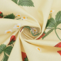 Tissu enduit coton déperlant Fraises Strawberry Love, jaune clair
