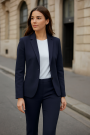 Gabardine Bi-elastisch uni, marineblauw