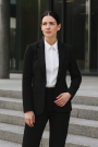 Gabardine Bi-elastisch uni, zwart