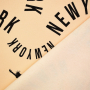 Tissu sweat molleton bio Cities New York, blanc vanille