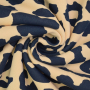 Tissu sweat molleton bio Léopard, bleu foncé