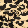 Tissu sweat molleton bio Léopard, noir