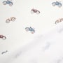 Tissu jersey de coton Petite voiture Little Car, blanc cassé