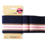 Bande bord-côte bio 7x140cm Albstoffe Cuff me Hamburger Liebe Glam, bleu/rose