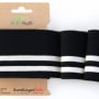 Bande bord-côte bio Albstoffe Hamburger Liebe, noir/blanc 7x110cm