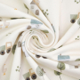 Tissu french terry bio Tracteurs et fermes, blanc cassé