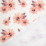 Tissu french terry bio Fleurs flowers, blanc cassé