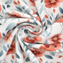 Tissu french terry bio Coquelicots bio, blanc cassé