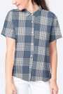 Blouse fabric Jacquard Jiska, blue