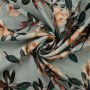 Blousestof Lyocell flowers, vaalgroen