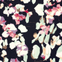 Viscose Crepe abstract flowers, navy blue