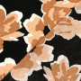 Tissu crêpe viscose Fleurs Big flowers, noir