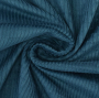 Tissu velours côtelé grosses côtes Lea prélavé, bleu pétrole