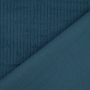 Tissu velours côtelé grosses côtes Lea prélavé, bleu pétrole