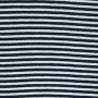 Boordstof little stripe love, marineblauw - wit