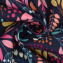 Canvas Albstoffe Hamburger Liebe Glossy Leaves, marineblauw