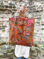 Canvas Leaves, terracotta