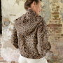 Corduroy stof luipaard, caramel