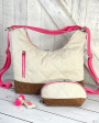 Quilted corduroy fabric, natural
