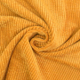 Tissu velours côtelé uni à grosses côtes, jaune moutarde