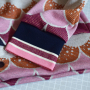 Cuff me Glam Albstoffe Hamburger Liebe Glossy organic cuff fabric XXL, navy blue- pink