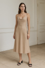 Cupro satijn beige