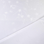 Tissu damassé fleurs, blanc