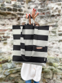 Decoratiestof Canvas blokstrepen, zwart