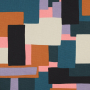 Decoratiestof canvas Cubes, petrol