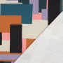 Decoratiestof canvas Cubes, petrol