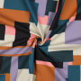 Decoratiestof canvas Cubes, petrol