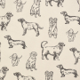Decoratiestof Canvas Dogs, gebroken wit