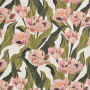 Decoratiestof canvas flowers, cremekleurig