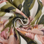 Decoratiestof canvas flowers, cremekleurig