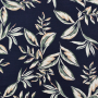 Decoratiestof canvas Leaves, marineblauw