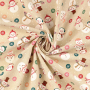 Decoratiestof Canvas sneeuwpop, naturel