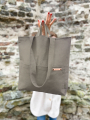 Dekostoff Canvas Stoff uni, graubeige