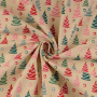 Tissu déco toile canvas Noël Sapins de noël, naturel