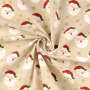 Decoratiestof Canvas kerstmannen, naturel