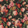 Tissu déco gobelin bouquet, noir