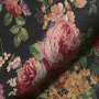 Tissu déco gobelin bouquet, noir