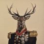 Tissu déco gobelin panneau Admiral Deer, 46x46cm