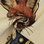 Tissu déco gobelin panneau Admiral Fox, 46x46cm