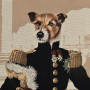 Tissu déco gobelin panneau chien Fancy Dog, 46 x 46 cm