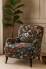 Dekostoff Gobelinstoff Floral Bouquet, schwarz