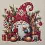 Dekostoff Gobelinstoff Happy Santa Panel, 46 x 46 cm