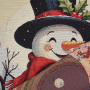 Dekostoff Gobelinstoff Happy Snowman Panel, 46 x 46 cm