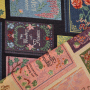 Dekostoff Gobelinstoff Library Book Cover, schwarz