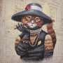 Dekostoff Gobelinstoff Panel Audrey Cat, 46 x 46 cm